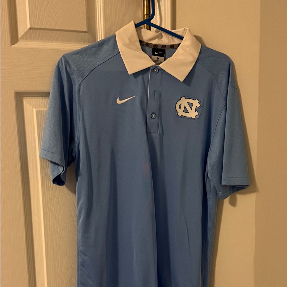Nike Men's Light Blue Polo with White Details